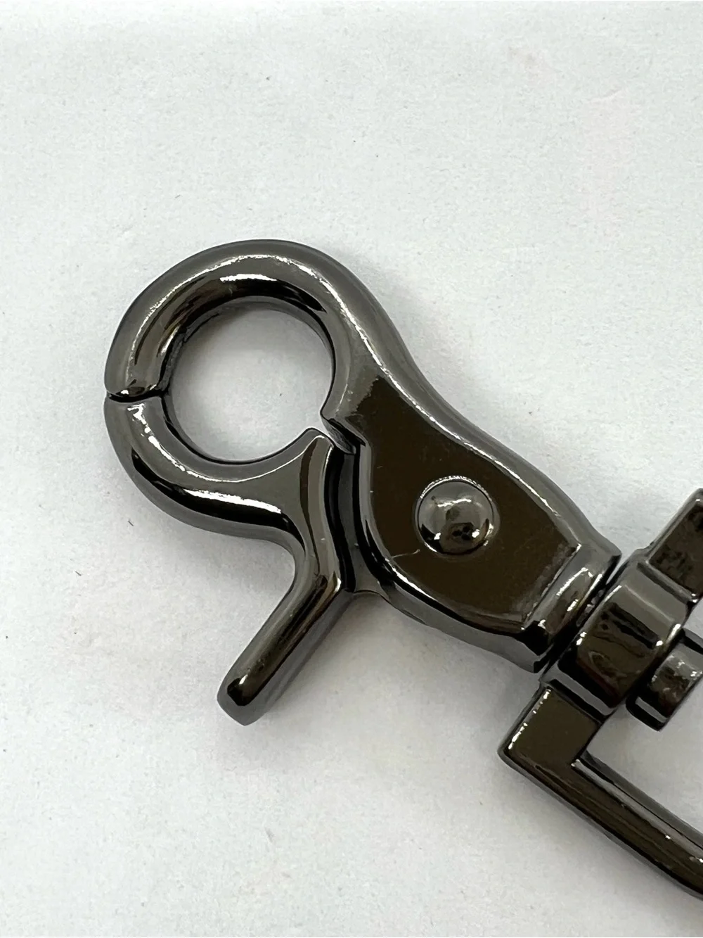 Marc Jacobs Gunmetal Keychain Swivel Lobster Clasp Logo Key Ring Bag Charm